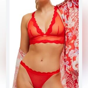 Free people intimately midweek, long line bra (fire red)